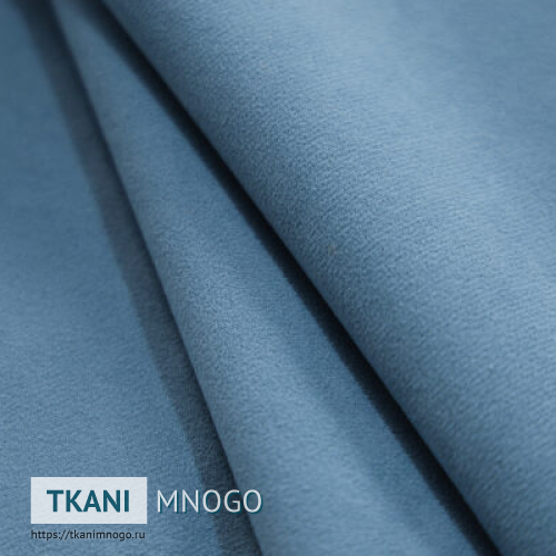 Фото ткани велюра “86” (однотонный голубой)