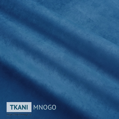 Фото ткани велюра “RJHM-49” (однотонный синий)