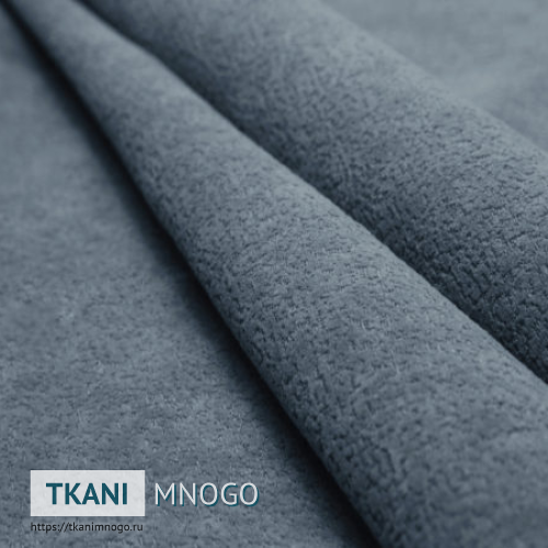Фото ткани велюра “75” (однотонный голубой)